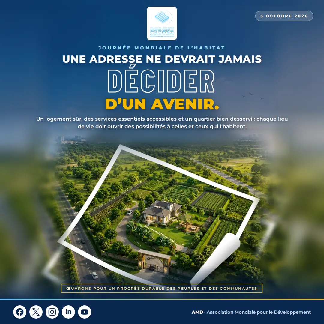 Official message from the President of the World Association for Development to mark World Habitat Day